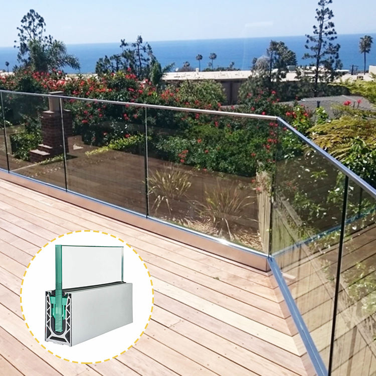 Glass Platform Guardrail Aluminum U-shaped Channel for Self-built House ...