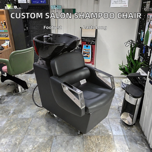 Sillón de Lavado de <span class=keywords><strong>Cabello</strong></span> COBRIS XI-61 Personalizado, Moderno, con Lavabo de Cerámica, Reposapiés Ajustable y Resistente, <span class=keywords><strong>para</strong></span> Salón de Belleza, Sauna y Barbería - Product Image 3