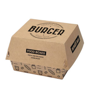 Cajas de cartón para hamburguesas con logo personalizado, para llevar, envases de comida rápida, caja para hamburguesas, cajas para llevar para restaurantes - Product Image 1
