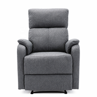 Fauteuil inclinable en tissu à dossier haut, fauteuil inclinable manuel, design traditionnel en bois, canapé de salon, fauteuil confortable