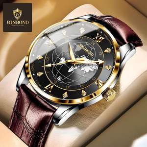 QUARTZ WATCH <span class=keywords><strong>2022</strong></span> Binband nouvelle véritable montre Ultra-mince hommes étanche vraie ceinture Globe à la mode marque <span class=keywords><strong>calendrier</strong></span> - Product Image 2