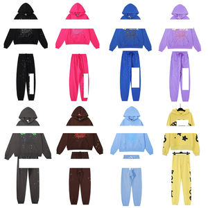 Pantalones Deportivos Casuales de Algodón 100% con Forro Polar, Cintura Media, Estampado de Araña 5, Versión Internacional de Alta Gama - Product Image 1