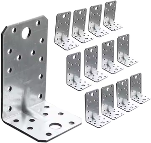 Connecteur d'<span class=keywords><strong>angle</strong></span> en métal galvanisé robuste avec trou pour perlage, support triangulaire de construction - Product Image 1
