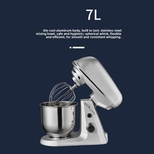 Mélangeur planétaire électrique de table 7L haute vitesse 365W 220V – Nouvel équipement commercial <span class=keywords><strong>pour</strong></span> boulangerie, cuisine domestique, gâteaux, aliments, <span class=keywords><strong>pain</strong></span>, <span class=keywords><strong>farine</strong></span> - Product Image 3