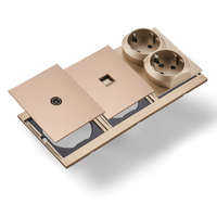 Enchufe de Pared WESA, Enchufe Europeo, Enchufe Múltiple para TV con RJ45 Ethernet, Enchufe Doble para el Hogar, Combinación Libre, Diseño Moderno de Lujo