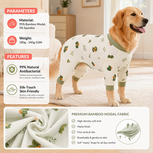 Tuta Premium in Fibra di Bambù per Cani di Taglia Grande, Ecologica, Antibatterica, Anti-Leccamento, Anti-Caduta Pelo, Tuta di Recupero Completa Traspirante - Product Image 2