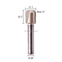 Fresa de ranurado ARDEN 0501 con vástago de 1/4" y punta de carburo de 7/16" de diámetro, con punta redonda y ranura en U para trabajar la madera con CNC