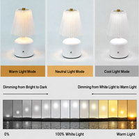 Lampe de table plissée TAIKOO en tissu, rechargeable par USB, lumière décorative de chevet pour chambres et tables de nuit