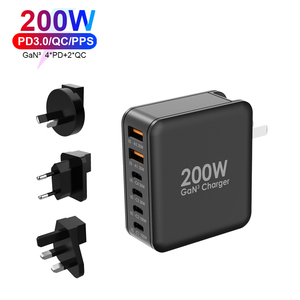 200W xách tay loại C sạc nhanh máy tính xách tay Sạc 6 cổng gan 200W 140W 100W 65W USB C Adapter 4 PD nhà máy QC 3.0 nhà sản xuất - Product Image 1