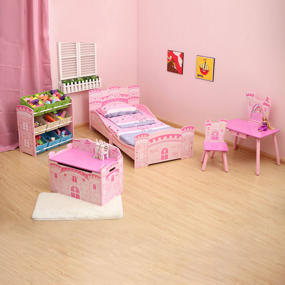 OEM Customization Lovely Other Bedroom Furniture Toy Children Furniture Princess Wooden Furniture Set For Kids Girls
