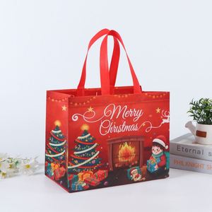 Bolsa de Compras Plegable Personalizada de Gran Capacidad, Fabricada en Tela No Tejida, para Comestibles y Regalos Navideños para Niños - Product Image 4