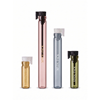 Flacons d'échantillons de parfum miniatures en verre transparent personnalisables et rechargeables de 1 ml, 2 ml, 3 ml avec bouchon à bille pour huiles essentielles