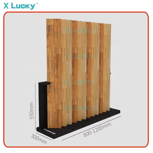 Plancher stratifié en bois massif avec base en métal personnalisé porte-bonheur plancher de plafond en métal présentoir à carreaux de céramique support en pierre - Product Image 3