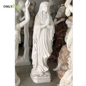 Statuette <span class=keywords><strong>de</strong></span> la vierge marie en pierre sculptée, Statue religieuse, antique et chrétien, blanc, marbre, idéal pour cadeau - Product Image 2