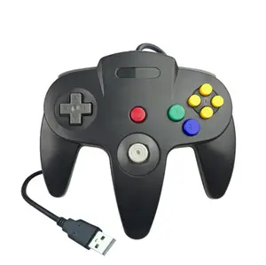 批发多色N64 USB游戏控制器有线游戏手柄Joypad游戏操纵杆适用于PC Mac Android电视盒游戏机