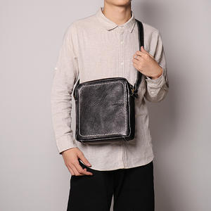 Sac à bandoulière décontracté en cuir véritable souple pour <span class=keywords><strong>homme</strong></span>, sac messager, <span class=keywords><strong>porte</strong></span>-documents - Product Image 6