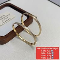 Bracelet jonc de luxe en or véritable 18 carats Au750, minimaliste, perlé, style vintage rétro, bijoux fins pour femme, vente en gros, empilable, cadeau