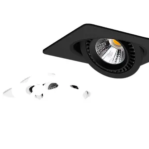 Quadrato 360 angolo rotondo regolabile nero/bianco 5W LED soffitto incorporato Spot Decor sfondo LED COB Downlight da incasso