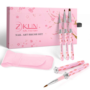 Pinceaux à liner pour nail art, ultra fins, rose, 7/9/11/15/20 mm, personnalisés, synthétiques/en poils de Kolinsky, <span class=keywords><strong>extra</strong></span> fins, pour nail art - Product Image 1
