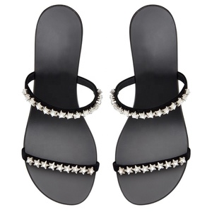 Sandales de luxe pour femmes, pantoufles, chaussures en cristal, diapositives, talons compensés, pour dames, collection 2020 - Product Image 3