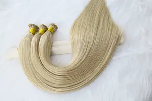 Extensiones de cabello humano virgen 100% ruso, cabello Natural con punta i, venta al por mayor