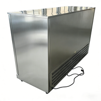 Réfrigérateur horizontal compact rétro de haute qualité pour canettes de bière, porte vitrée, refroidissement par air, acier inoxydable, dégivrage automatique, 2 2-8