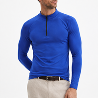 Pull à col montant zippé pour homme, manches longues, coupe ajustée, respirant, séchage rapide, idéal pour la course, la gym et l'entraînement sportif, personnalisable OEM