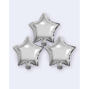 3 spessi argento stella 10in lamina palloncini elio compatibile per feste di laurea festa della mamma di natale capodanno cinese - Product Image 1