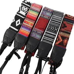 Sangle de caméra large en coton doux de Style vintage pour les photographes tissé réglable universel cou épaule bandoulière sangle - Product Image 1