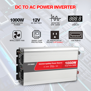 Cargador de Onda Sinusoidal Modificada de 1000W, 12V/24V a 110V/220V, Fuente de Alimentación UPS con Carga Automática de CA para el Hogar y Respaldo de Energía - Product Image 4