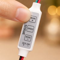 Contrôleur de bande LED Mini Dream Color DC5-24V SPI à fil unique, 3 touches, 600 pixels, SP002E, IC personnalisé RGB, sortie 3.5A, télécommande 30M
