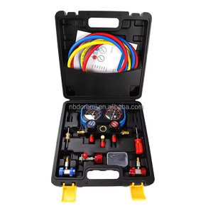 एसी एचवीएसी डिजिटल कई गुना गेज एयर कंडीशनर प्रशीतन मैनुअल पावर स्रोत पीतल की सामग्री R407c R404a a R134a वाणिज्यिक - Product Image 6