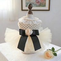 Robe de princesse en dentelle bouffante de style Coco Miss de luxe pour chiens et chats, dentelle en maille de qualité supérieure, toutes saisons, lavable à la main
