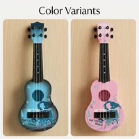 Wholesale Musical Instrument Children Toy Hollow Body 4 String Round Hole Silhouette Acoustic Ukulele for Music Learning