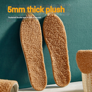 Olian Premium Latex Thermal Insoles Men Women Wool Cloth Soft <strong>Nap</strong> <strong>Shoes</strong> Pad Winter Self Heated Skin-friendly Feet Care Insole