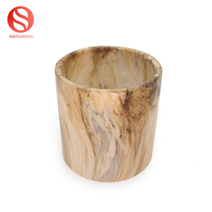 De alta calidad de imitación de madera cerámica <span class=keywords><strong>Rosa</strong></span> redondo pequeño suculentas maceta pote de flor - Product Image 3