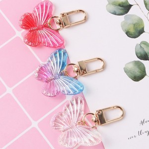 Porte-clés Papillon en Acrylique Exquis et Tendance, Pendentif Papillon en PVC Coloré de Dessin Animé, Breloque de Sac, Porte-clés de Voiture, Dragonne - Product Image 2
