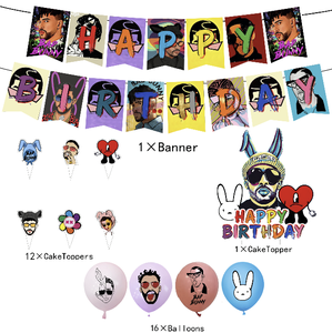 Artículos para Fiesta de Cumpleaños con Temática de Bad Bunny, Regalos para Fanáticos del <span class=keywords><strong>Cantante</strong></span>, Decoración para Fiestas de Cumpleaños para Niños y Niñas - Product Image 5