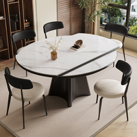 2025 Modern Design Slate Esstisch mit drehbaren Klappstühlen für kleine Wohnungen für das Wohnzimmer zu Hause