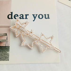 Vente en gros épingles à cheveux en perles plaquées or pinces à cheveux sexy en forme de cœur et de <span class=keywords><strong>cercle</strong></span> et paillettes pour filles - Product Image 4