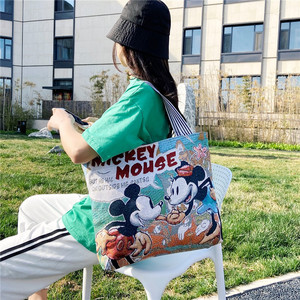 Bolso de Hombro de Gran Capacidad para Mujer, Venta al por Mayor de Fábrica, Bolso de Algodón Bordado con Mickey Mouse, Bolso de <span class=keywords><strong>Viaje</strong></span> Informal - Product Image 2