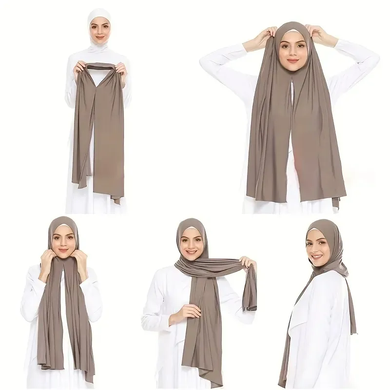 Yomo muslimischer islamischer Jersey langer Hijab Instant Baumwollschal elastischer Turban großer Schal Kopftuch muslimische Damenkopfschal