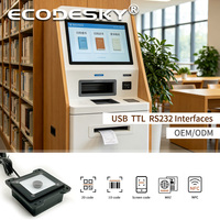 Lecteur de codes QR EMT6662RF avec couvercle en verre trempé anti-poussière, lecteur OCR MRZ NFC RFID, scanner QR intégré