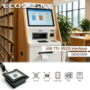 Lector de Códigos QR EMT6662RF con Cubierta de Vidrio Templado Antipolvo, Lector de Tarjetas OCR MRZ NFC RFID, Escáner QR Integrado - Product Image 1