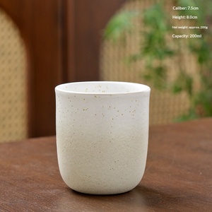 Tasse à eau en céramique minimaliste personnalisée, tasse à expresso en argile brute, tasse à thé artisanale beige clair, petite tasse QWE ZA204, boîte blanche - Product Image 6