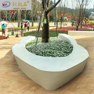 Nouvelle Fontaine à Plantes Ovale Personnalisée Magic Stone Grc, Bac de Plantation Blanc, Banc de Jardin Extérieur, Mobilier de Jardin - Product Image 3
