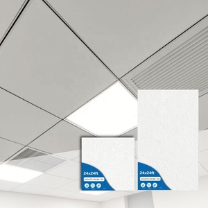 Panel Acústico Decorativo <span class=keywords><strong>para</strong></span> Techo, 600x600mm, Placa de Lana de Roca 24x24, Láminas <span class=keywords><strong>para</strong></span> Techo de 600mm, Fabricación de Paneles Ignífugos Deofon - Product Image 1