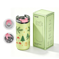 Gobelet isotherme en acier inoxydable avec logo personnalisé, revêtement poudré, 16oz 20oz, avec poignée, couvercle à paille, sans BPA