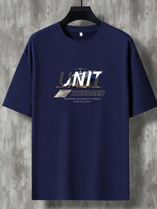 Camiseta de Satén de Manga Corta <span class=keywords><strong>para</strong></span> Hombre, Estilo Casual, Marca Americana, Cuello Redondo, Tallas Grandes, con Logotipo/Texto Impreso, Transpirable, de Secado Rápido, <span class=keywords><strong>para</strong></span> Primavera - Product Image 2