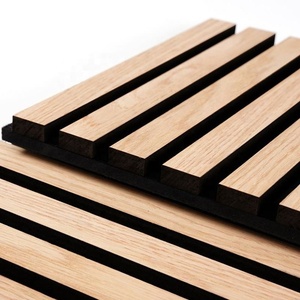 Panel Acústico de Listones de Madera de Diseño Moderno con Fibra de Poliéster Ecológica NRC 1.0 para Hoteles - Product Image 4